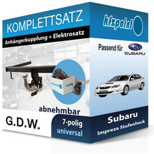 Für Subaru Impreza Stufenheck 00- G.D.W. Anhängerkupplung abnehmbar + 7polig neu