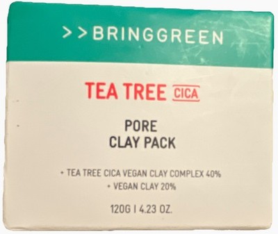 BRINGGREEN Tea Tree Cica Pore Clay Mask Vegan Face Mask Green 4.23 oz