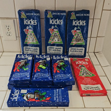 Icicles Tinsel Silver Shiny Strands 18" Lot/11 Made In USA NIP Sealed