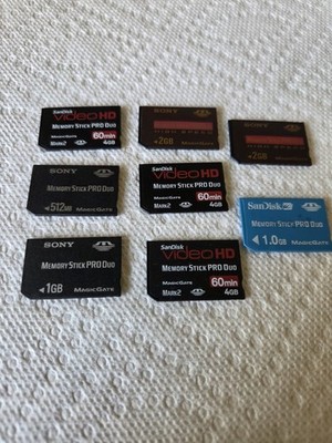 Memory Stick Pro Duo High Speed Lot Of 8