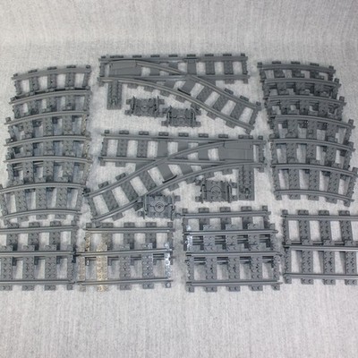 LEGO CITY Train Track Rail 27x Straight Curve Switch Railway Systems 60198 Lot