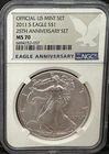 2011-S SILVER EAGLE NGC MS70 25TH ANNIVERSARY SET Label