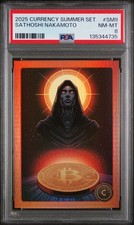 2025 Cardsmiths Currency Summer Satoshi Nakamoto Rainbow Holo PSA 8 NM-MT #SM9