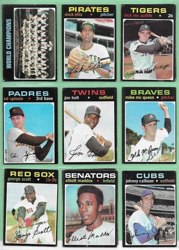 1971 Topps Baseball - Pick Your Cards & Fill Your Sets - Cards (1-143)👍