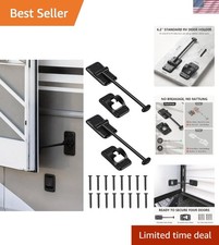 RV Door Holder 6 Inch T-Style ABS Camper Door Catch Black 2 Pack