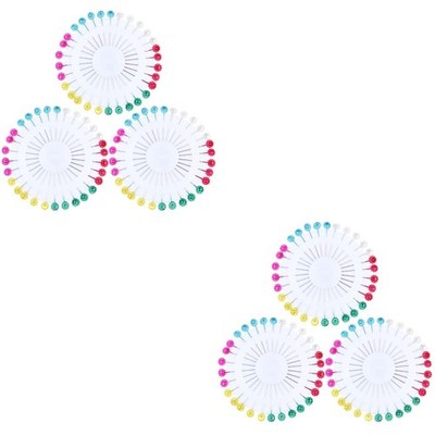  6 Sätze Multi-Color Push Plum Flower Head Perlennadel für Karten Kalender Stoff