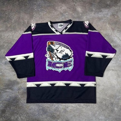 Vintage Indianapolis Ice Hockey Jersey OT Sports Made USA Purple Men's Medium