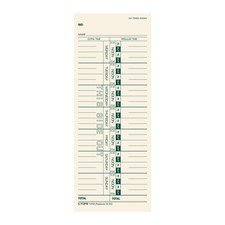 Weekly Employee Time Cards - One Sided Time Tracking Cards, Green Ink Print, ...