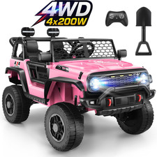   Kids Ride on Cars w/ Remote Control, 4WD/2WD Switchable 3 Speeds Ride on Toys