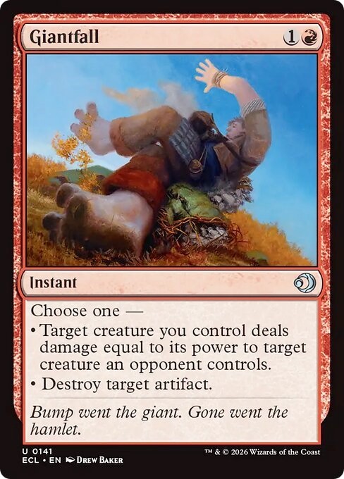 GIANTFALL x4 mtg NM-M Lorwyn Eclipsed 4 Unc