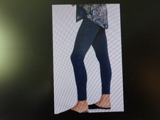 Johnny Was Sz. Med. Cassia Navy Blue Tonal Embroidery Leggings NWT Retail 138
