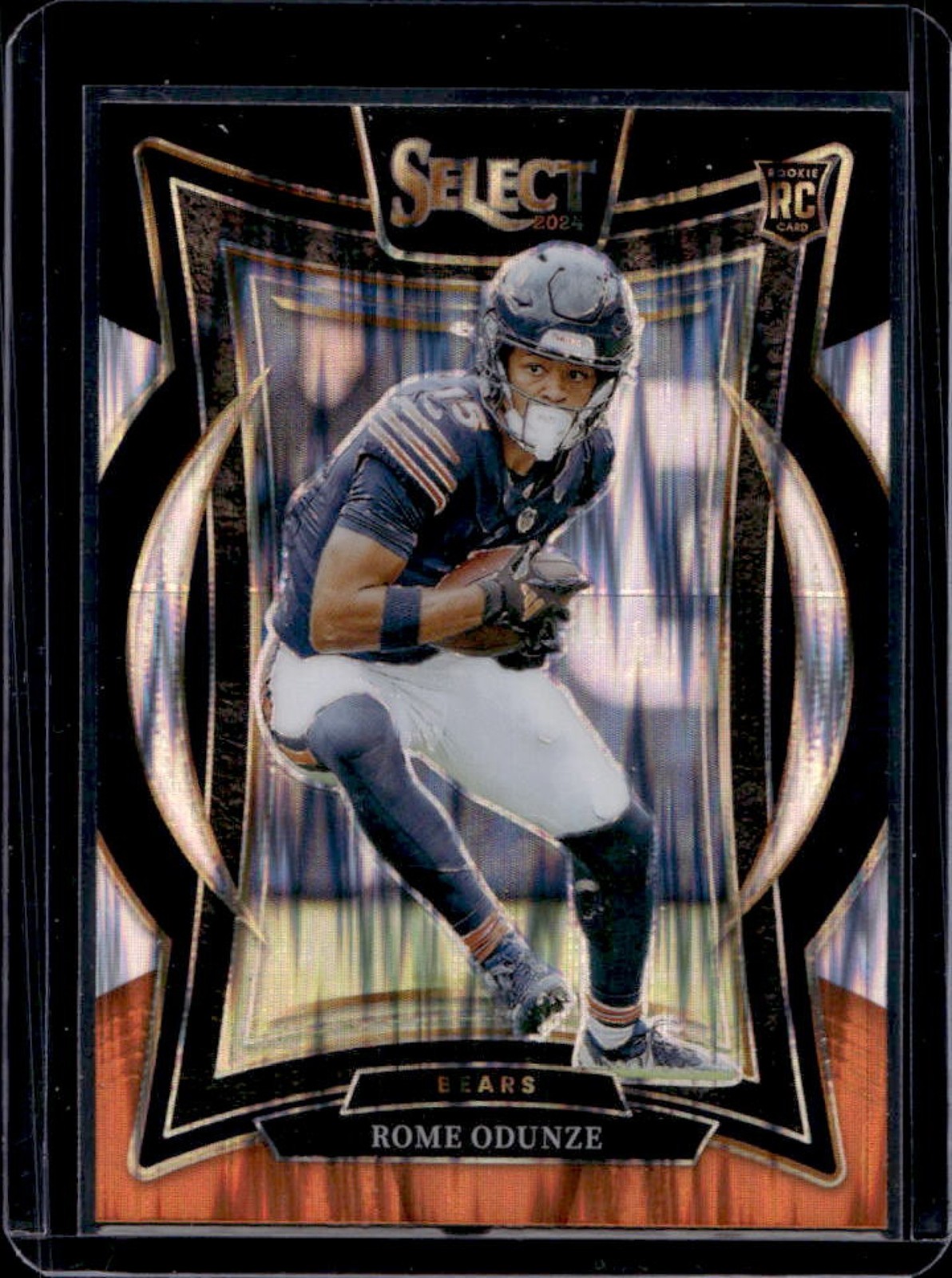 2024 Select Rome Odunze Concourse RC Black and Orange Prizm Shock #3 Bears