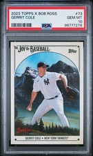 2023 TOPPS X BOB ROSS JOY OF BASEBALL #73 GERRIT COLE YANKEES PSA 10 GEM LOW POP