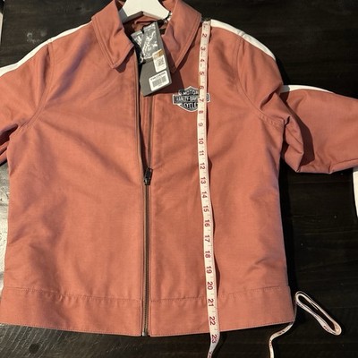 Harley Davidson Orange with A White Stripe Jacket. Medium Weight. New with Tags