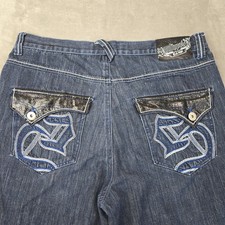 Vintage Southpole Y2K Flap Pocket Denim Shorts Jorts Embroidered Men's Sz 40