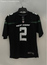 Nike Boys New York Jets Zach Wilson #2 Black Game Football Jersey Size Youth L