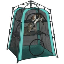 PawHut 3-Tier Cat Tent, Portable Pet Tent for Indoor Outdoor