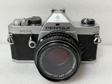  Excellent Pentax MX 35mm Silver Pentax-M 50mm F2 Lens SLR Film Camera A096