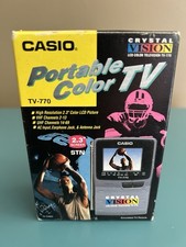 *READ Casio 2.3" Portable Color TV Model 770 Television Crystal Vision Spurs NBA