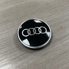 1 Hubcap Audi Shiny Black Cap Middle Original New