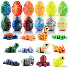 12 Pcs Prefilled Easter Eggs with 3D Printed Animals, Magic Toy for Party Fav...