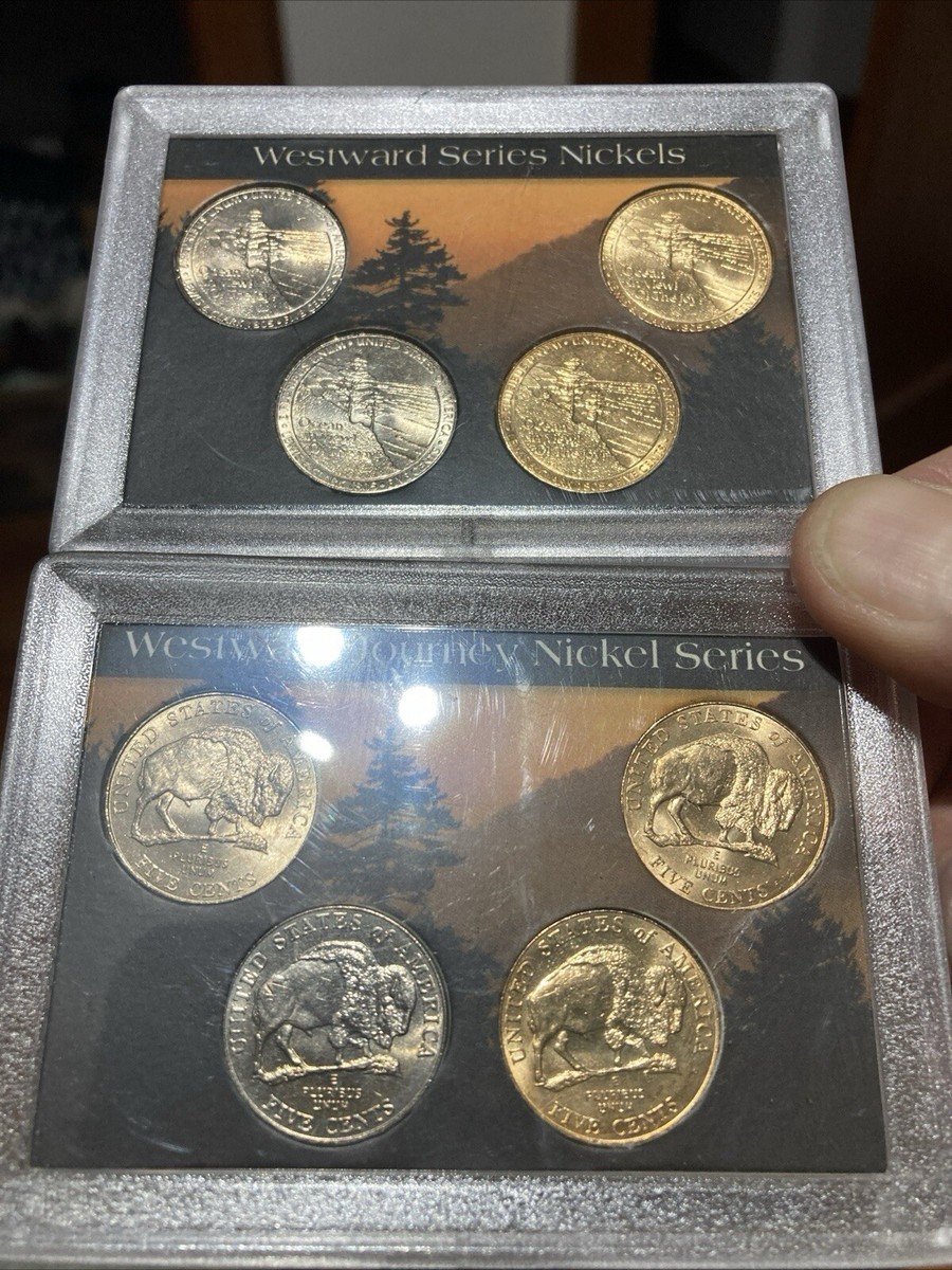 2004 & 2005 Westward Series 8 Nickel Set. 4 Gold In Color Plated