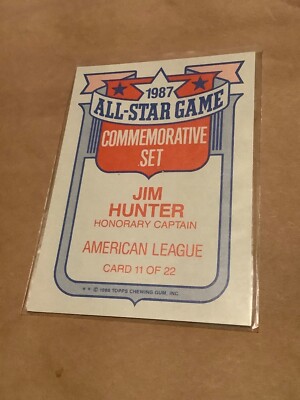 1988 topps all star commemorative set jim hunter #11 Sharp Corners