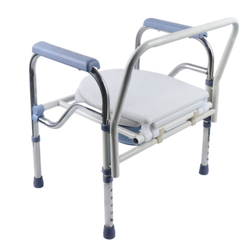 150kg Toilettenstuhl mit WC-Eimer Duschstuhl Toilettensitz Toilettenhilfe Weiß - Bild 5 von 8