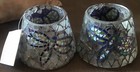 Lot 2 Home Interiors Mosaic Candle Shade Fluorescent Tiles Butterfly Dragonfly — photo 1