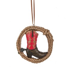 Cowboy Boot in Rope Ornament