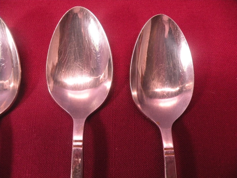 Juego de 4 cucharas soperas ovaladas Oxford Hall Basketville Place de acero inoxidable de 7 3/8 pulgadas GA3 Foto 3 de 4