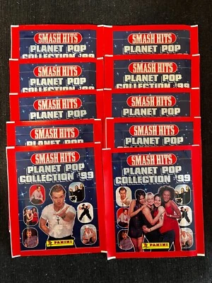 10 PACKETS POCHETTES PANINI SMASH HITS PLANET POP 1999 SEALED FERMEE RARE - Photo 1/2