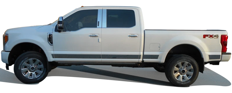 Juego de molduras de umbral de ventana de acero inoxidable QAA 2017-2022 para Ford F-250 F-350 Super Duty Foto 2 de 4