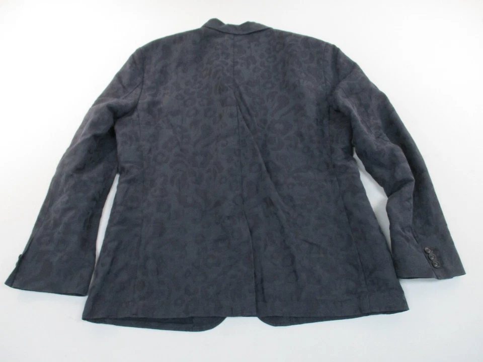 John Varvatos Blazer Jacket Mens 56 Blue Geometric Designer Italy Sport Coat - Image 3 of 4