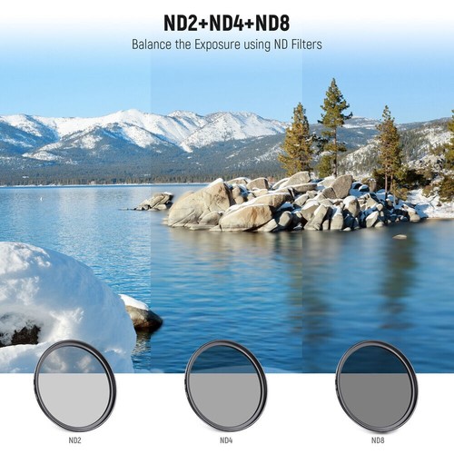 49mm-82mm Lens Filter 13 in 1 Kit : UV,CPL,FLD,ND2,ND4,ND8,Lens Hood Filter Pack - Picture 2 of 18