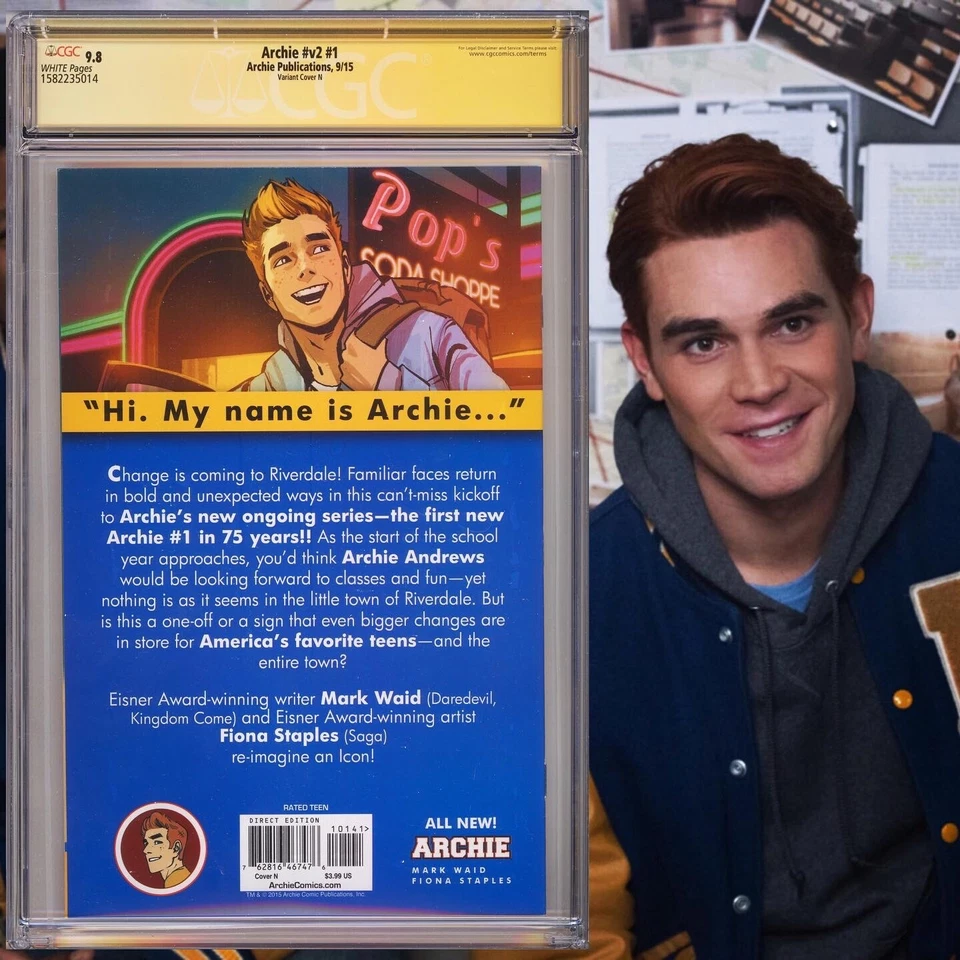 CGC 9.8 SS Archie v2 #1 signed by Archie himself K.J. Apa from Riverdale TV show - Image 2 of 2