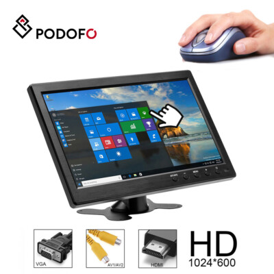 10'' Security Monitor HD LCD HDMI VGA TFT Display Screen Speaker Remote Control