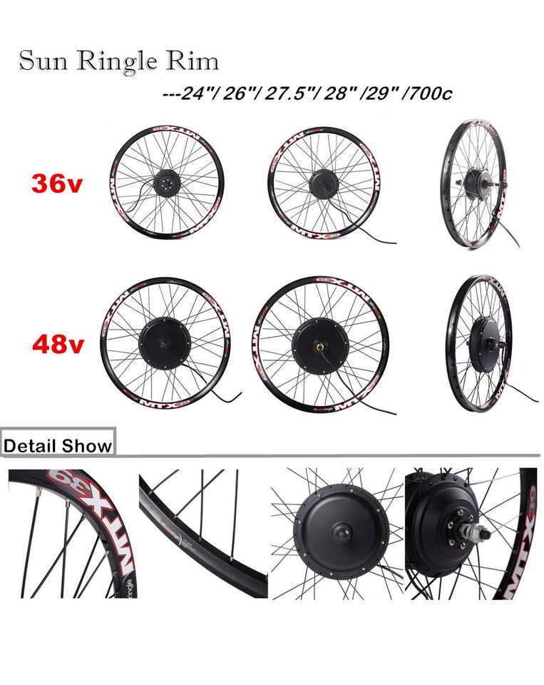 MTB eBike Rear Wheel Conversion Kit with 24