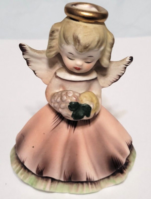 Vintage,  INARCO Ceramic Angel w/ Fruit 4 1/4'' Figure, E-1187    READ...