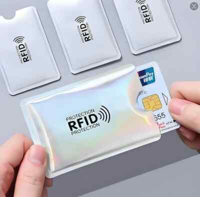 4x RFID Kartenhülle Brieftasche Blockierung Schutz Debit Kredit kontaktlos UK