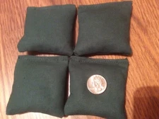 4 Hunter mini cornhole, bean bags, 3" X 3" made with duck canvas double stitched