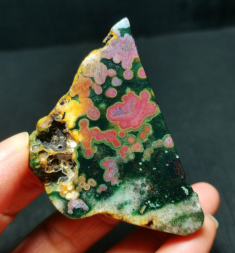 Rare 54.7G Natural Orbicular Ocean Jasper Sphere Rough Healing