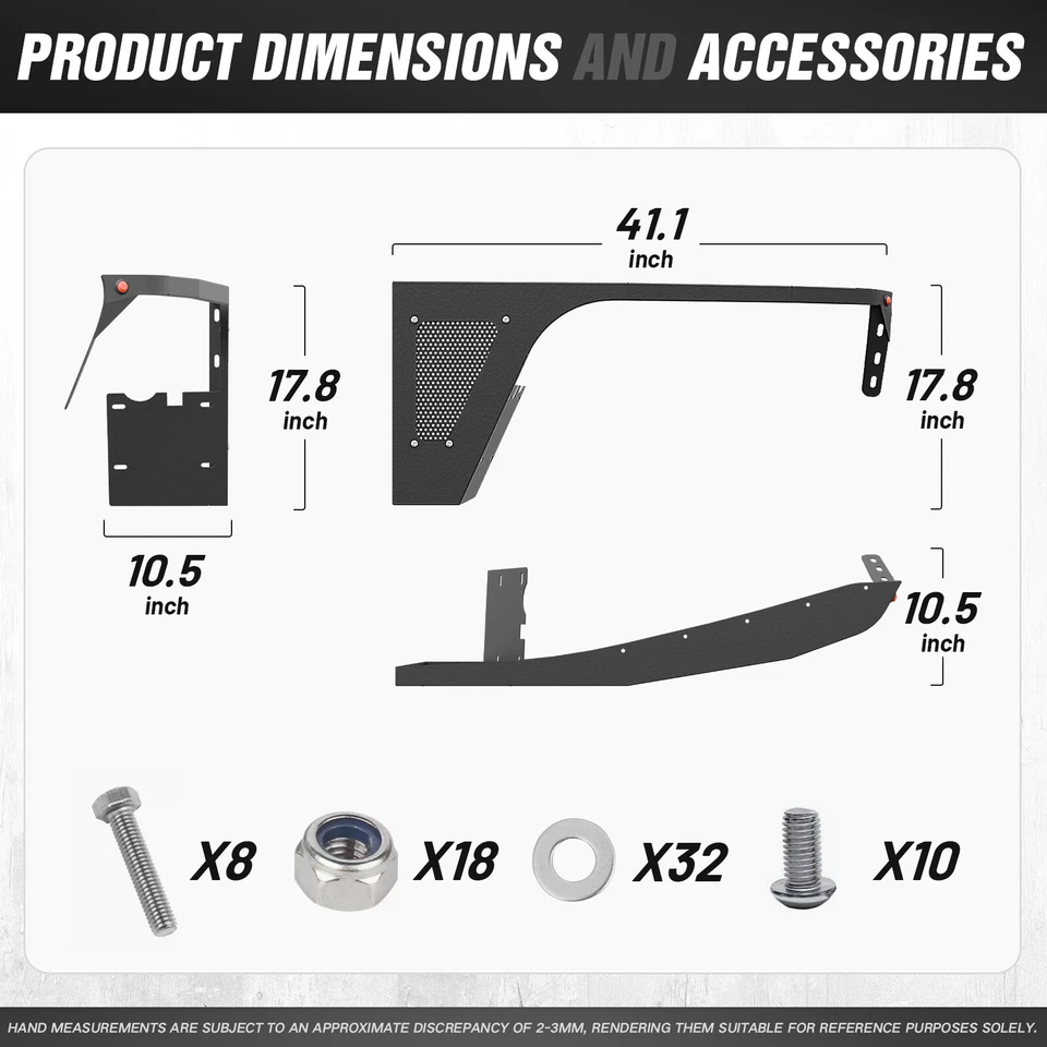 2PCS Front Fender Flat Flares Kit For 1997-2006 Jeep Wrangler TJ & 2004-2006 LJ - Image 3 of 4