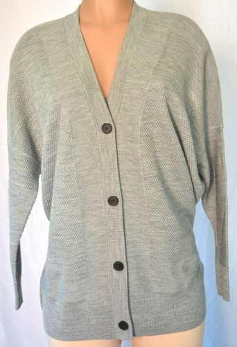 VINCE GRAY KNITTED CASHMERE LONG SLEEVES V-NECK CARDIGAN SWEATER SIZE SMALL - 第 1/10 張圖片