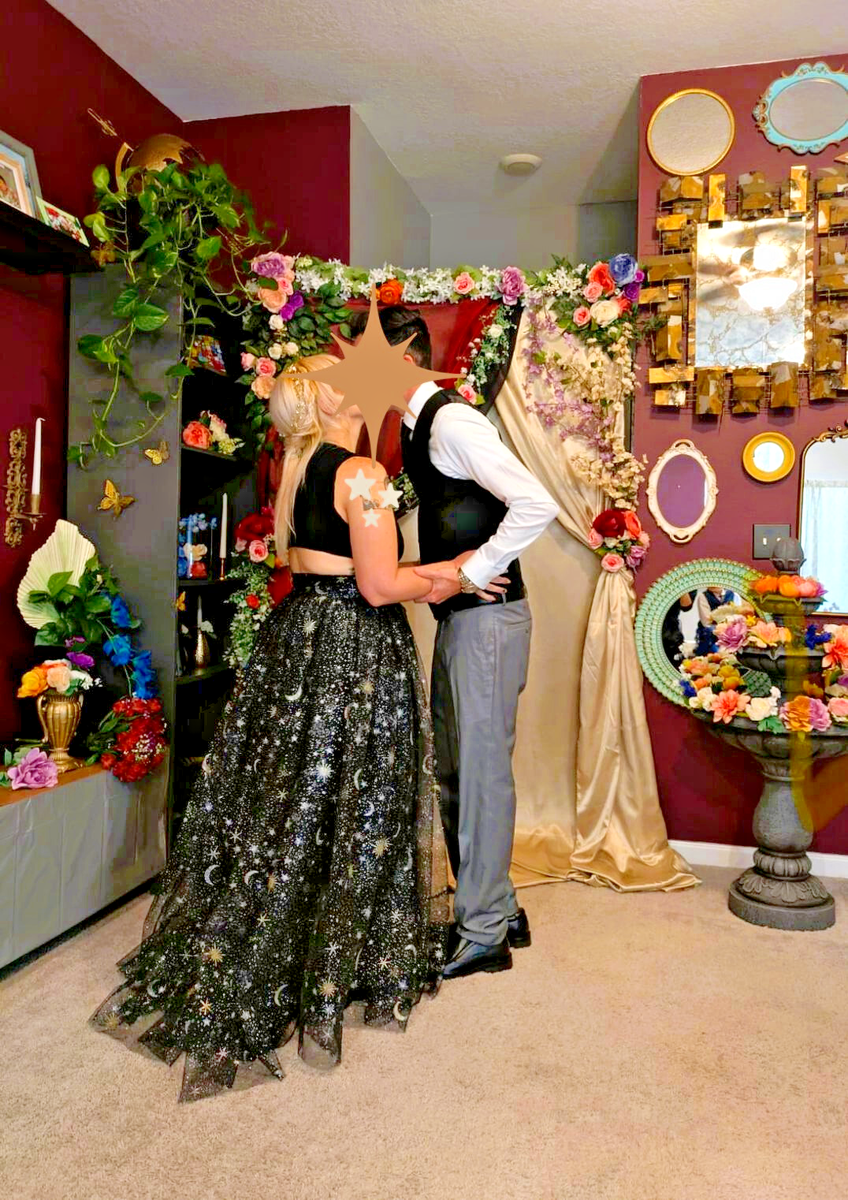 black celestial prom dress Stardust Black | Black Celestial Dress | Magical Star Wedding Dress | Dreamy Star Moon Wedding Dress
