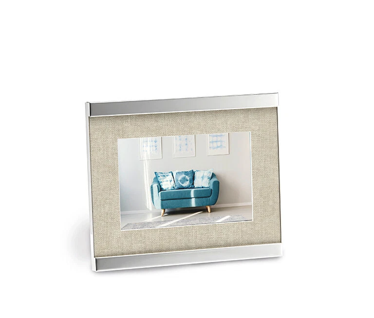 Bilderrahmen HOME Philippi Design Nickel Leinenpassepartout für Fotos 10 x 15 - Bild 4 von 4