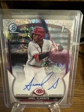 2023 Bowman Chrome ARIEL ALMONTE CPA-AA ON CARD AUTO SPECKLE REFRACTOR /299 REDS