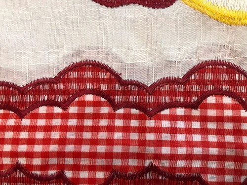 NEVADA APPLES FRUITS BURGUNDY EMBROIDERED DECORATIVE KITCHEN CURTAIN 3 PCS SET - Picture 7 of 7