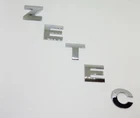 ZETEC 3D Quality Metal Self-Adhesive Car Letters badge emblem sticker - SILVER