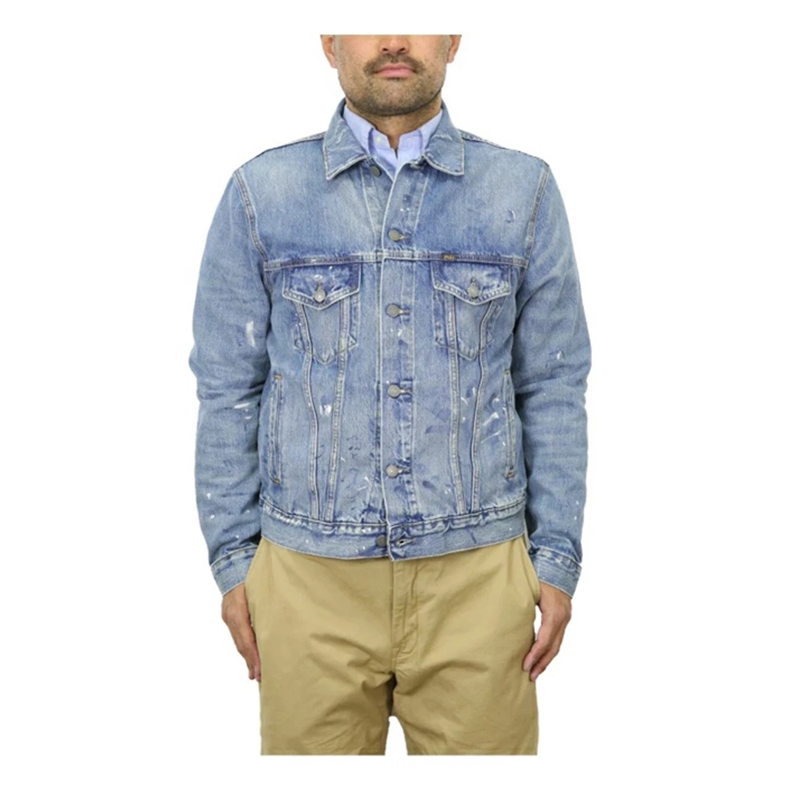 Polo Ralph Lauren Vintage Distressed Denim Jean Jacket - Faded Denim
